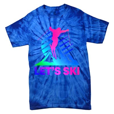 Retro Ski Vintage 80s 90s Skiing Outfit Gift Tie-Dye T-Shirt