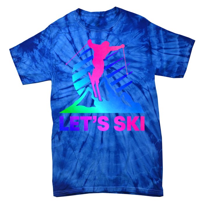 Retro Ski Vintage 80s 90s Skiing Outfit Gift Tie-Dye T-Shirt