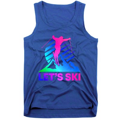 Retro Ski Vintage 80s 90s Skiing Outfit Gift Tank Top