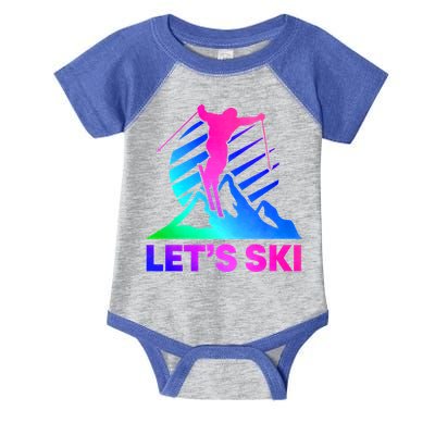 Retro Ski Vintage 80s 90s Skiing Outfit Gift Infant Baby Jersey Bodysuit