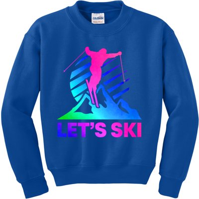 Retro Ski Vintage 80s 90s Skiing Outfit Gift Kids Sweatshirt