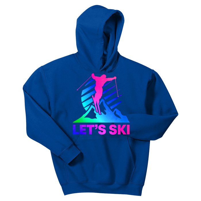 Retro Ski Vintage 80s 90s Skiing Outfit Gift Kids Hoodie