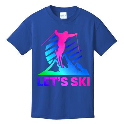 Retro Ski Vintage 80s 90s Skiing Outfit Gift Kids T-Shirt