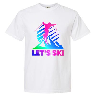 Retro Ski Vintage 80s 90s Skiing Outfit Gift Garment-Dyed Heavyweight T-Shirt