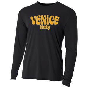 Retro Style Venice Italy Souvenir Cooling Performance Long Sleeve Crew