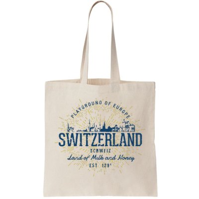 Retro Style Vintage Switzerland Tote Bag