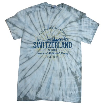 Retro Style Vintage Switzerland Tie-Dye T-Shirt