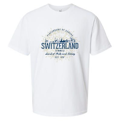 Retro Style Vintage Switzerland Sueded Cloud Jersey T-Shirt