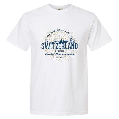 Retro Style Vintage Switzerland Garment-Dyed Heavyweight T-Shirt