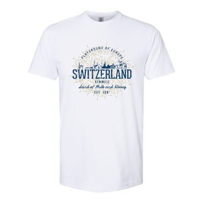 Retro Style Vintage Switzerland Softstyle CVC T-Shirt