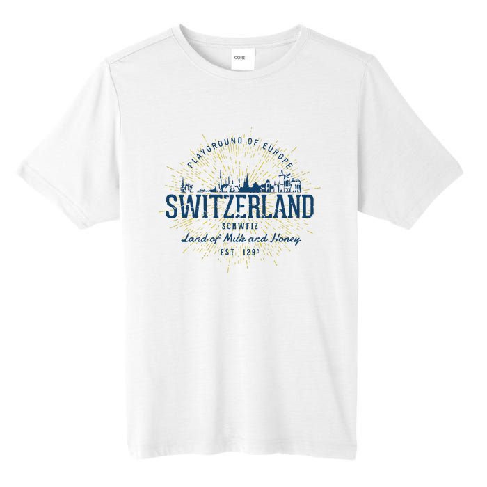 Retro Style Vintage Switzerland Tall Fusion ChromaSoft Performance T-Shirt