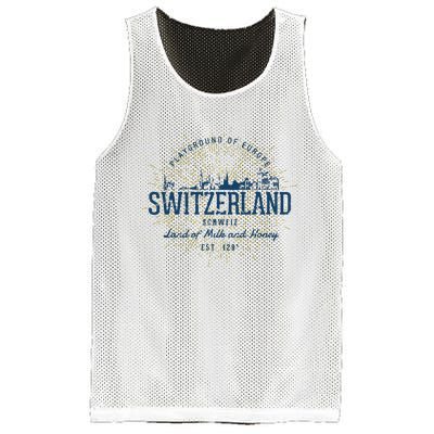 Retro Style Vintage Switzerland Mesh Reversible Basketball Jersey Tank