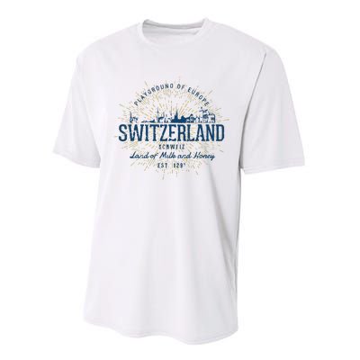 Retro Style Vintage Switzerland Performance Sprint T-Shirt