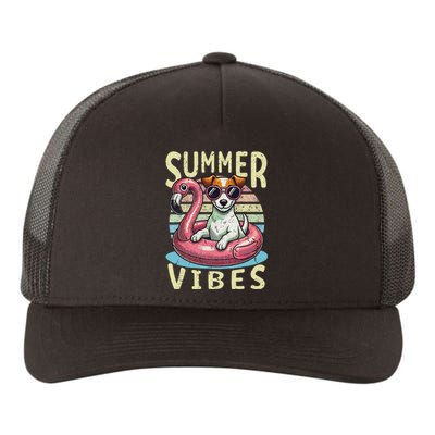 Retro Summer Vibes Jack Russell Dog Vacation Design Yupoong Adult 5-Panel Trucker Hat