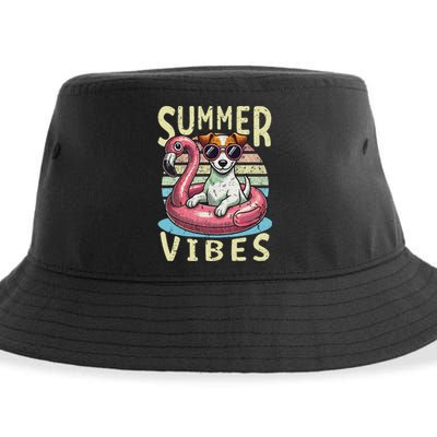 Retro Summer Vibes Jack Russell Dog Vacation Design Sustainable Bucket Hat