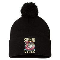 Retro Summer Vibes Jack Russell Dog Vacation Design Pom Pom 12in Knit Beanie