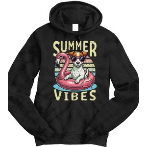 Retro Summer Vibes Jack Russell Dog Vacation Design Tie Dye Hoodie