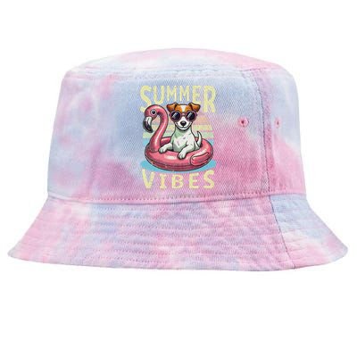 Retro Summer Vibes Jack Russell Dog Vacation Design Tie-Dyed Bucket Hat