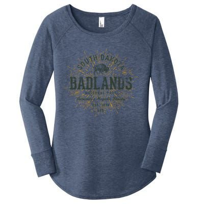 Retro Style Vintage Badlands National Park Gift Women's Perfect Tri Tunic Long Sleeve Shirt