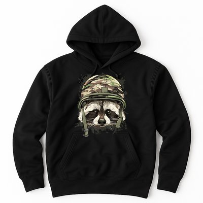 Raccoon Soldier Veteran Army Raccoon American Animal Lover Hoodie
