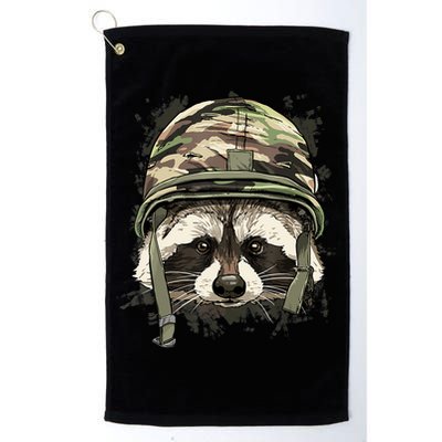 Raccoon Soldier Veteran Army Raccoon American Animal Lover Golf Towel
