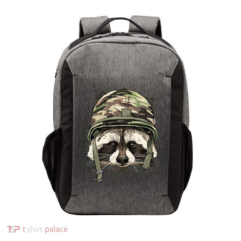 Raccoon Soldier Veteran Army Raccoon American Animal Lover Vector Backpack