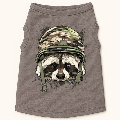 Raccoon Soldier Veteran Army Raccoon American Animal Lover Doggie Tank