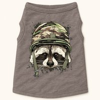 Raccoon Soldier Veteran Army Raccoon American Animal Lover Doggie Tank
