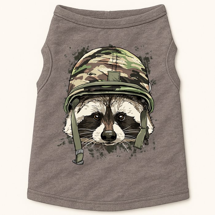 Raccoon Soldier Veteran Army Raccoon American Animal Lover Doggie Tank