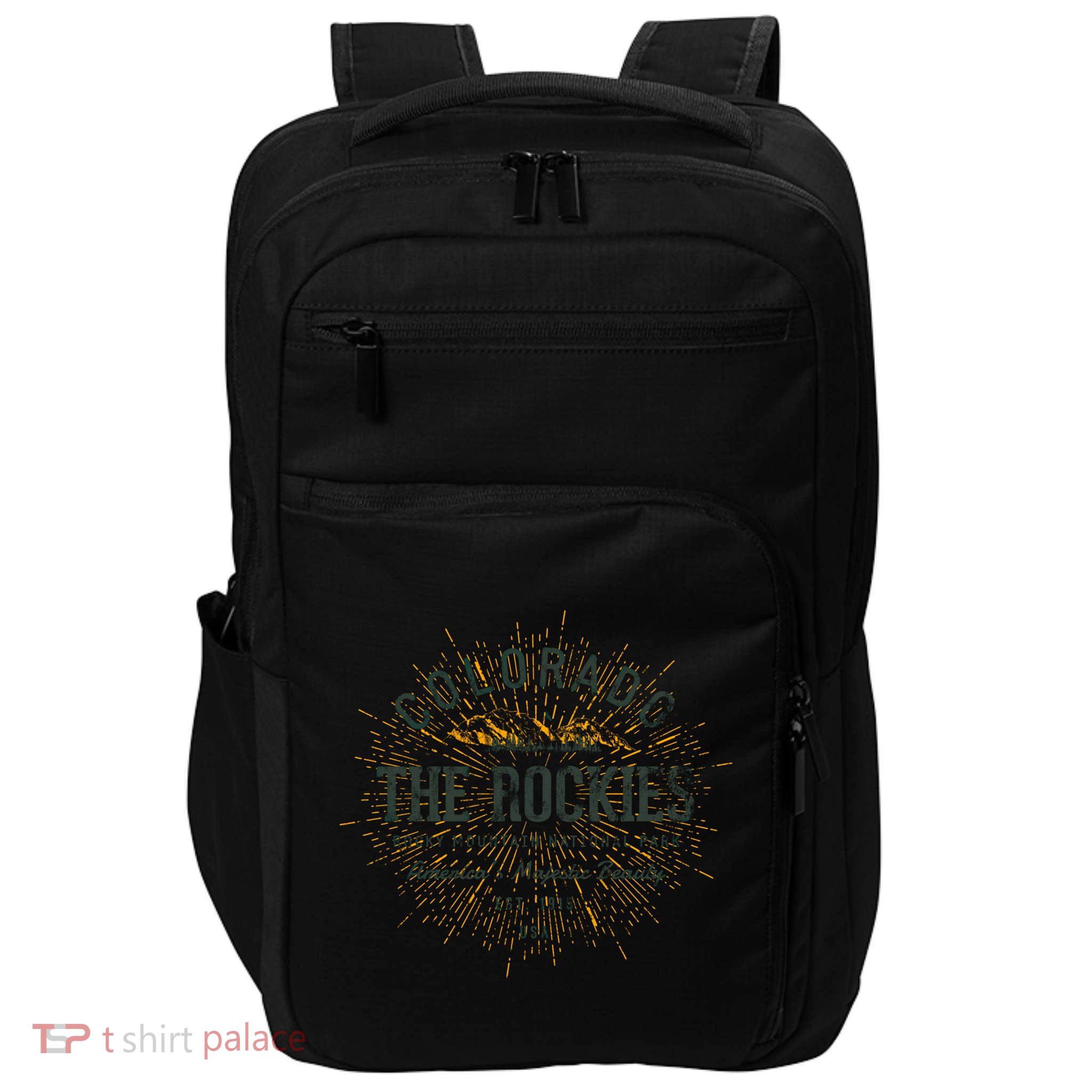 Retro Style Vintage Rocky Mountain National Park Gift Impact Tech Backpack