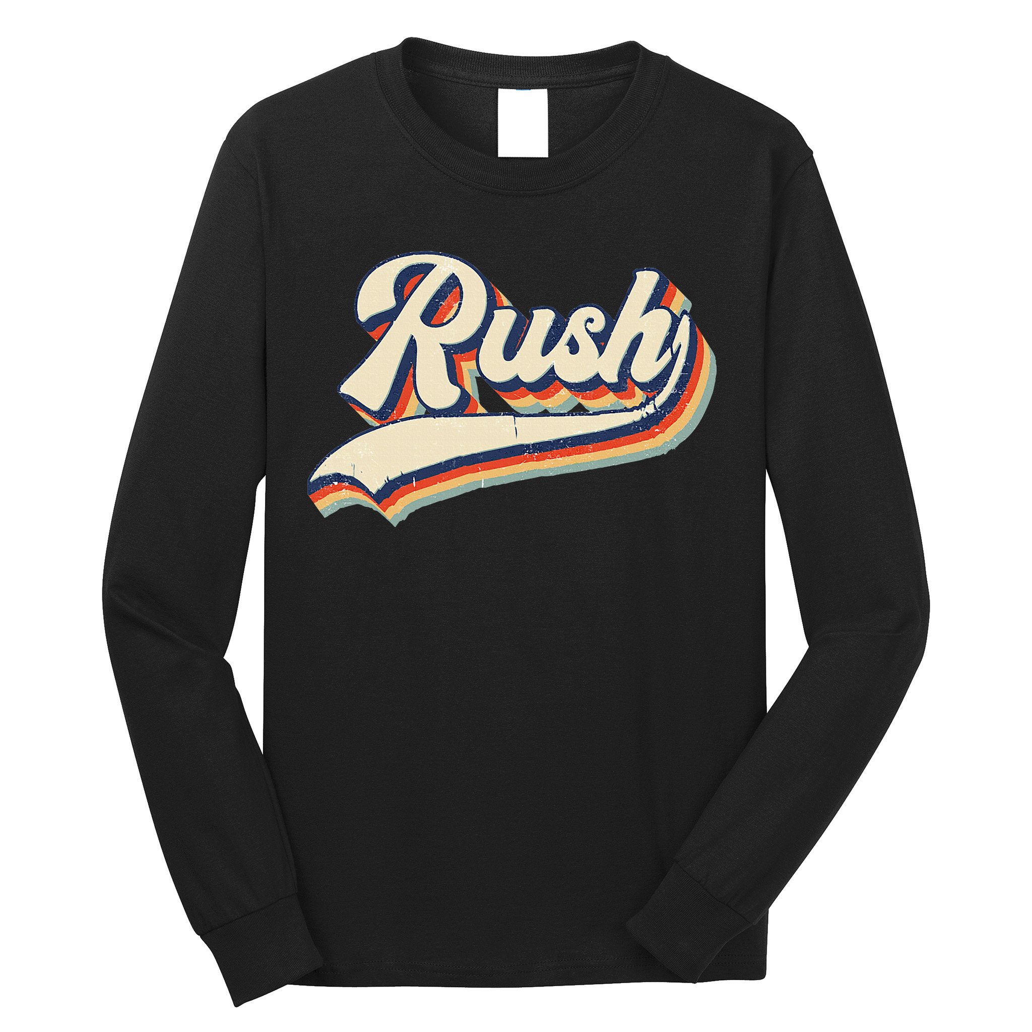 Rush Surname Vintage Retro Gift Long Sleeve Shirt
