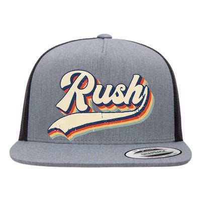 Rush Surname Vintage Retro Gift Flat Bill Trucker Hat