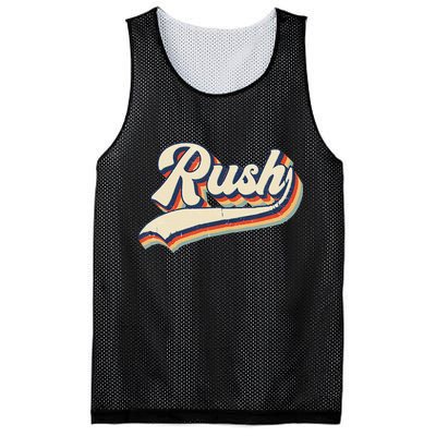 Rush Surname Vintage Retro Gift Mesh Reversible Basketball Jersey Tank