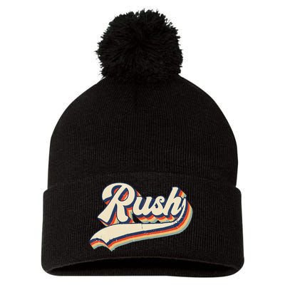 Rush Surname Vintage Retro Gift Pom Pom 12in Knit Beanie