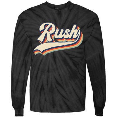 Rush Surname Vintage Retro Gift Tie-Dye Long Sleeve Shirt