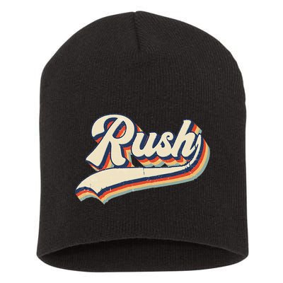 Rush Surname Vintage Retro Gift Short Acrylic Beanie