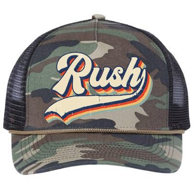 Rush Surname Vintage Retro Gift Retro Rope Trucker Hat Cap