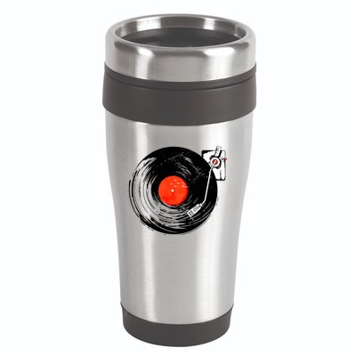 Retro Style Vintage Record Player 16oz Travel Tumbler