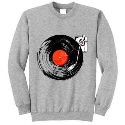 Retro Style Vintage Record Player Tall Sweatshirt