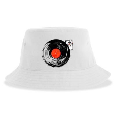Retro Style Vintage Record Player Sustainable Bucket Hat