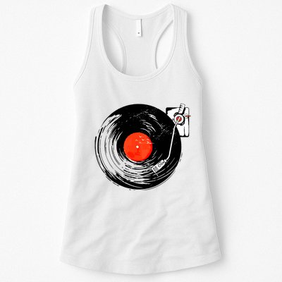Retro Style Vintage Record Player Womens Tank Top
