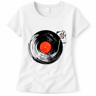 Retro Style Vintage Record Player Womens T-Shirt