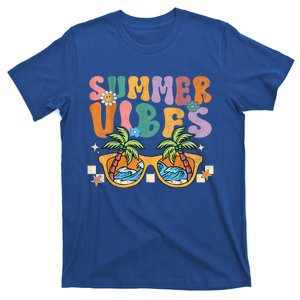 Retro Summer Vibes Groovy Glasses Vacay Vibes Beach Gift T-Shirt