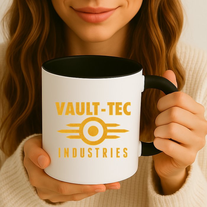Retro Scifi Vault Tec Industries Logo Mug