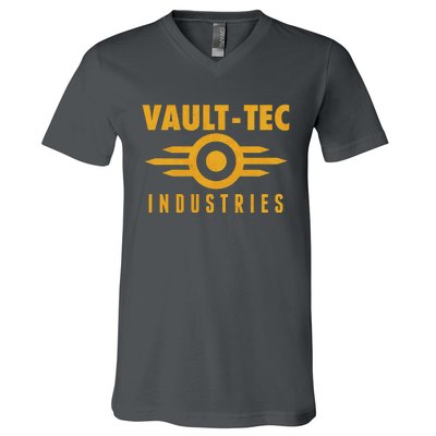 Retro Scifi Vault Tec Industries Logo V-Neck T-Shirt