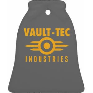 Retro Scifi Vault Tec Industries Logo Ceramic Bell Ornament