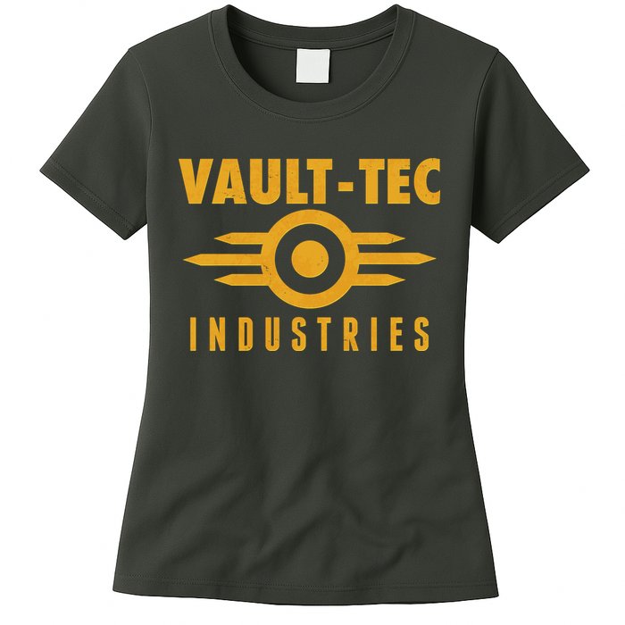 Retro Scifi Vault Tec Industries Logo Womens T-Shirt