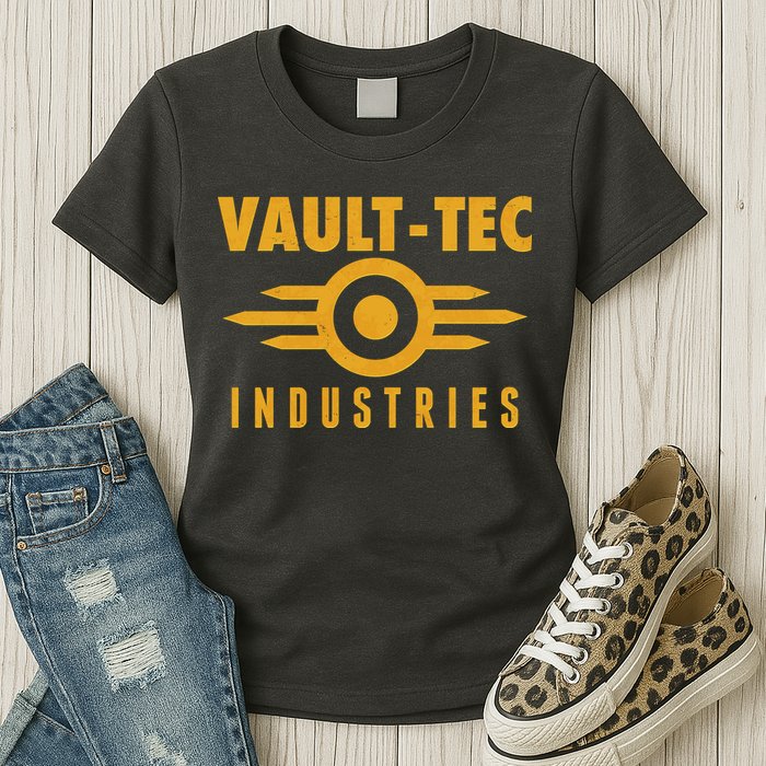 Retro Scifi Vault Tec Industries Logo Womens T-Shirt