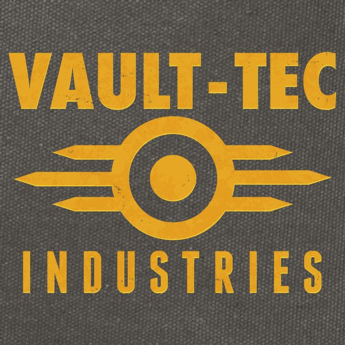 Retro Scifi Vault Tec Industries Logo Cotton Canvas Backpack