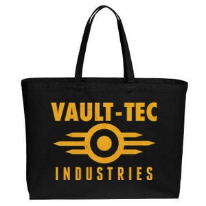 Retro Scifi Vault Tec Industries Logo Cotton Canvas Jumbo Tote